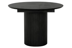 SHIRAZ Matbord Ø105 + 2 ilägg á 40cm, svartbetsad lackad ask/ekfanér
