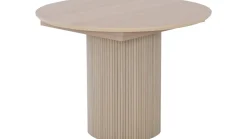 SHIRAZ Matbord Ø105 + 2 ilägg á 40cm, vitpigmenterad lackad ekfanér (WL102)
