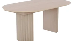 SHIRAZ Matbord Ø105 + 2 ilägg á 40cm, vitpigmenterad lackad ekfanér (WL102)