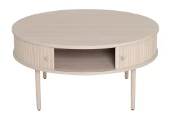 SHIRAZ Soffbord dia 90 vitpigmenterad lackad ekfanér, wl102