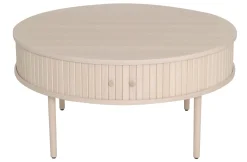 SHIRAZ Soffbord dia 90 vitpigmenterad lackad ekfanér, wl102