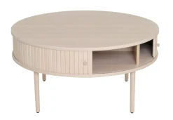 SHIRAZ Soffbord dia 90 vitpigmenterad lackad ekfanér, wl102