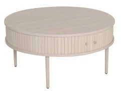 SHIRAZ Soffbord dia 90 vitpigmenterad lackad ekfanér, wl102