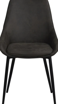 SIERRA stol microfiber mörkgrå/svarta metall ben