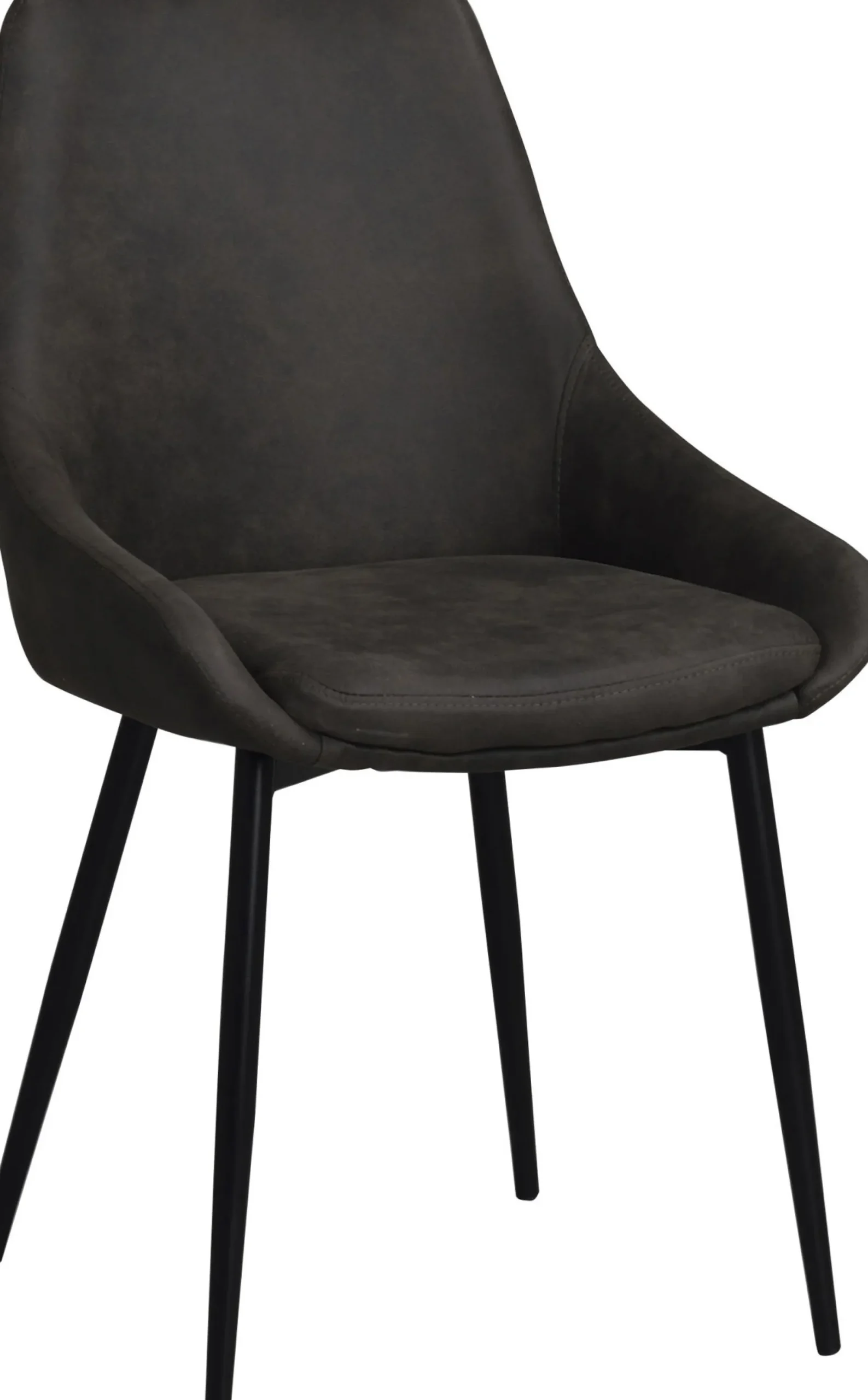 SIERRA stol microfiber mörkgrå/svarta metall ben