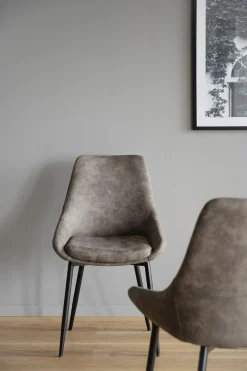 SIERRA stol microfiber mullvad/svarta metall ben
