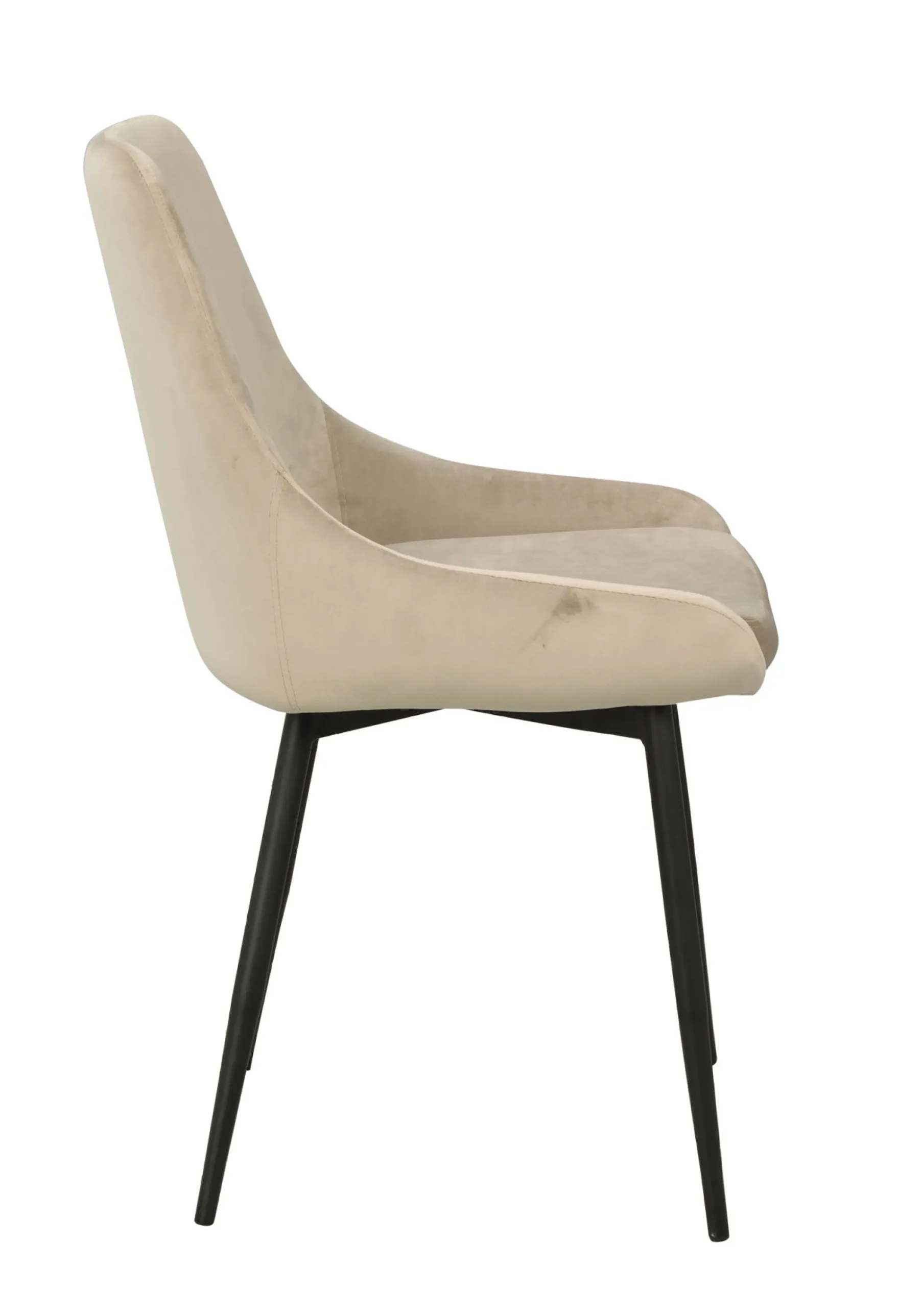 SIERRA Stol sammet beige, svarta metallben