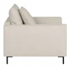 SIMONE Fåtölj tyg Beatto 1064 cream, svarta metallben