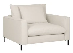 SIMONE Fåtölj tyg Beatto 1064 cream, svarta metallben