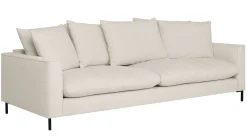 SIMONE 3,5-sits soffa tyg Beatto 1064 cream, svarta metallben