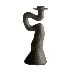 SNODDAS Ljusstake grå 12cm h31cm 100% polyresin