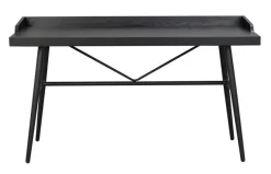 SPRINGDALE Skrivbord 140x55, H80cm mdf svart askfanér svarta metallben