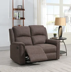 STALLONE Reclinersoffa 2-sits tyg brun, manuell recliner., sitthöjd 48, sittdjup 55, sittbredd 103 cm