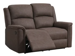 STALLONE Reclinersoffa 2-sits tyg brun, manuell recliner., sitthöjd 48, sittdjup 55, sittbredd 103 cm