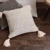 TARA Kuddfodral ecru/svart 45x45cm 100% bomull Endast kemtvätt