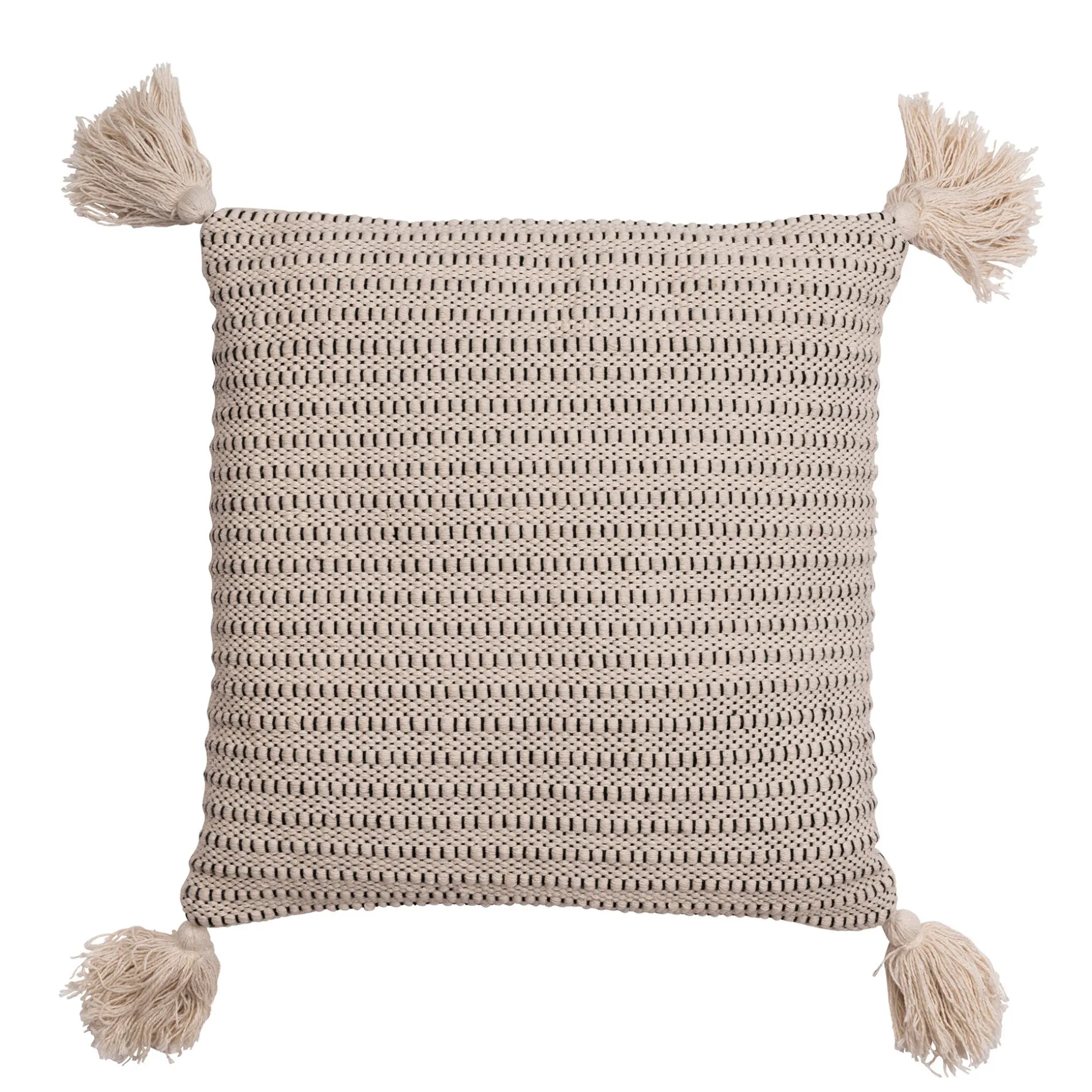 TARA Kuddfodral ecru/svart 45x45cm 100% bomull Endast kemtvätt