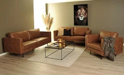 TECATE 3-sits soffa microfibertyg cognac