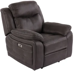 TELLY Fåtölj med elrecliner tyg brun