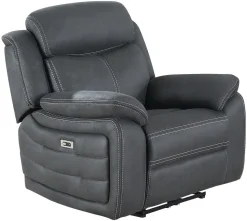 TELLY Fåtölj med elrecliner tyg grå