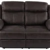 TELLY 2-sits soffa med 2 elrecliners tyg brun