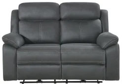 TELLY 2-sits soffa med 2 elrecliners tyg grå
