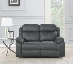 TELLY 2-sits soffa med 2 elrecliners tyg grå