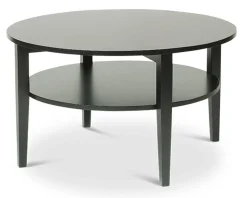 TERZO Soffbord Ø80 höjd 52 Svartlackad MDF/massivträ