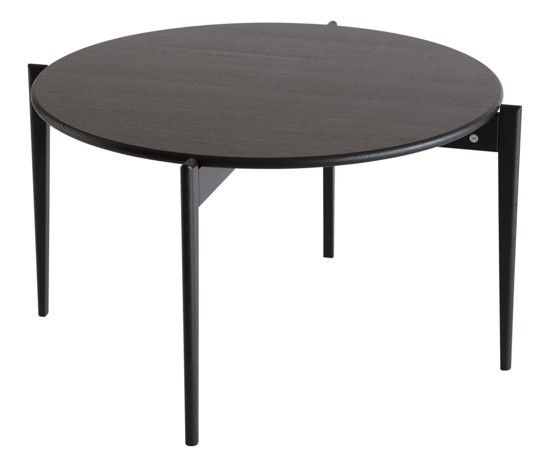 TILIA Soffbord Ø88 H48, svartbetsad ek