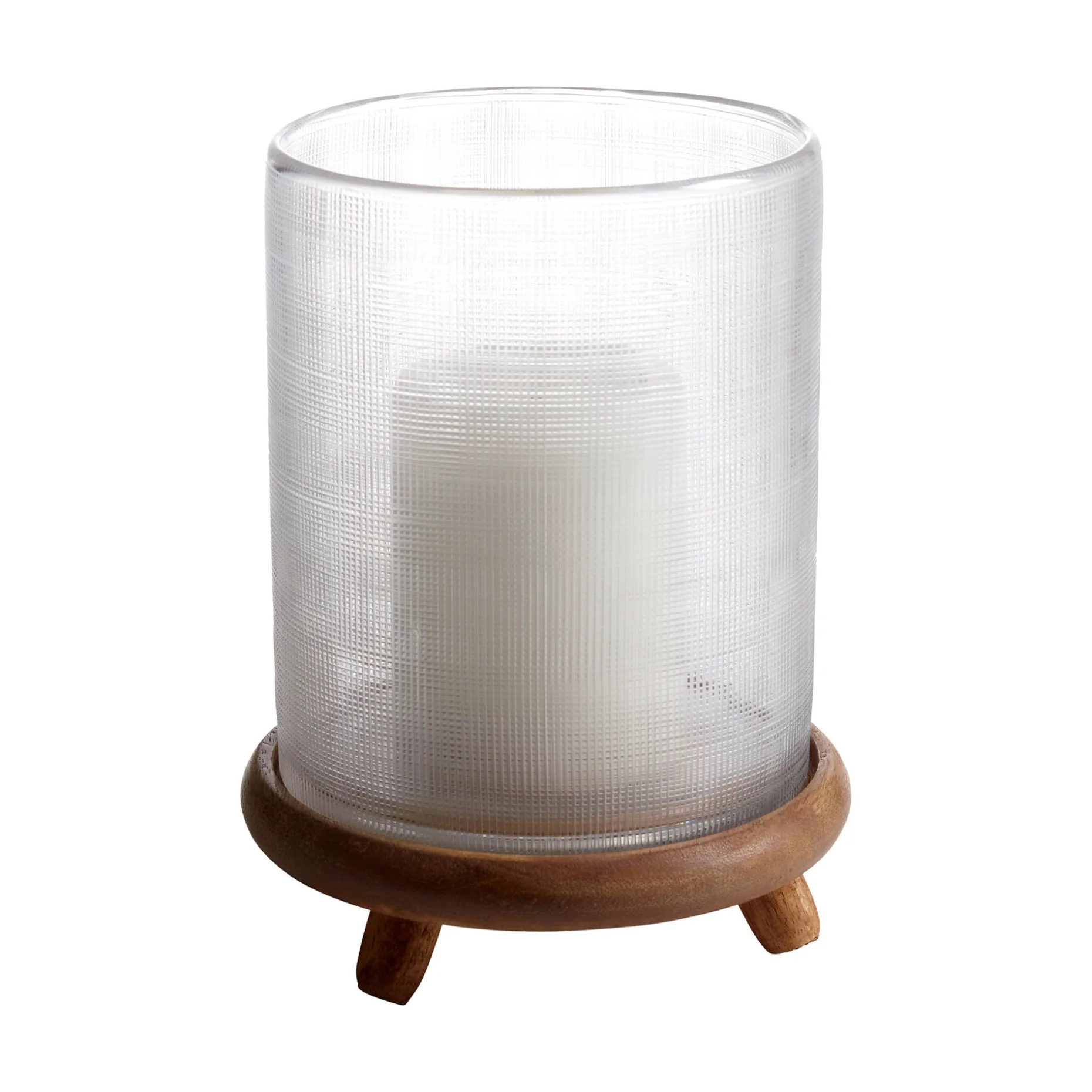 TOIVO Ljuslykta 14x14 h20cm Glas och mangoträ