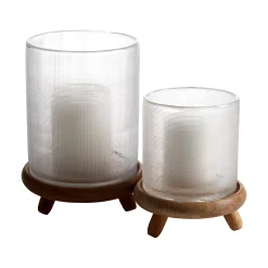 TOIVO Ljuslykta 12x12 h14cm Glas och mangoträ