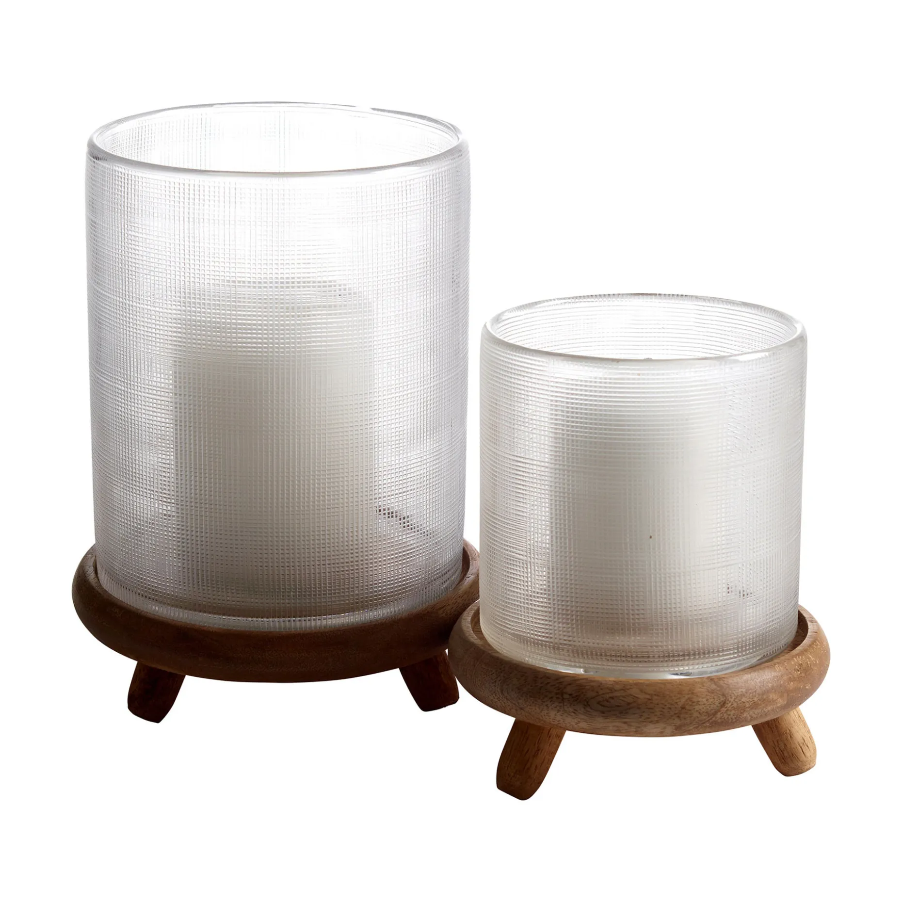 TOIVO Ljuslykta 12x12 h14cm Glas och mangoträ