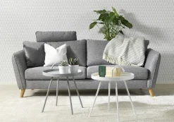 TRENTON 3-sits soffa tyg Rocco grå 281/ek ben