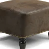 VINTAGE Fotpall tyg Madagaskar darkbrown
