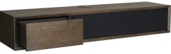 VIVID TV-hylla 133cm brunlackad ekfanér, 1 låda & 1 dörr