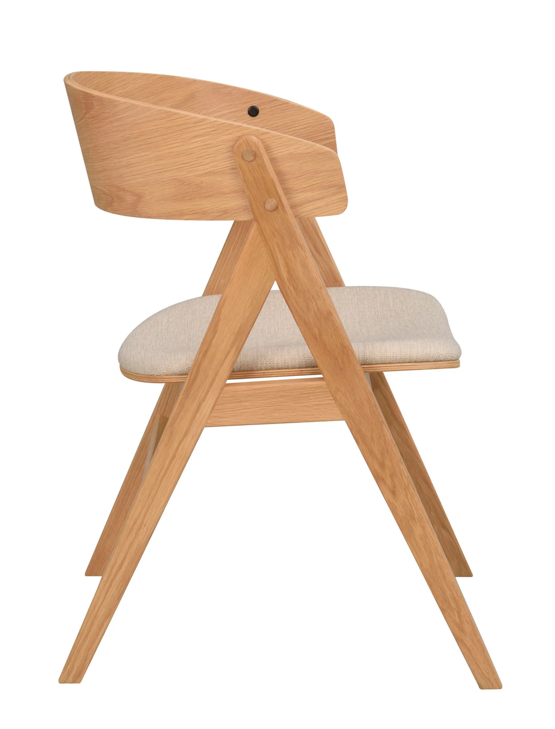 WATERTON Karmstol ek/beige tyg