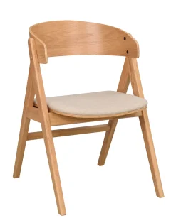 WATERTON Karmstol ek/beige tyg