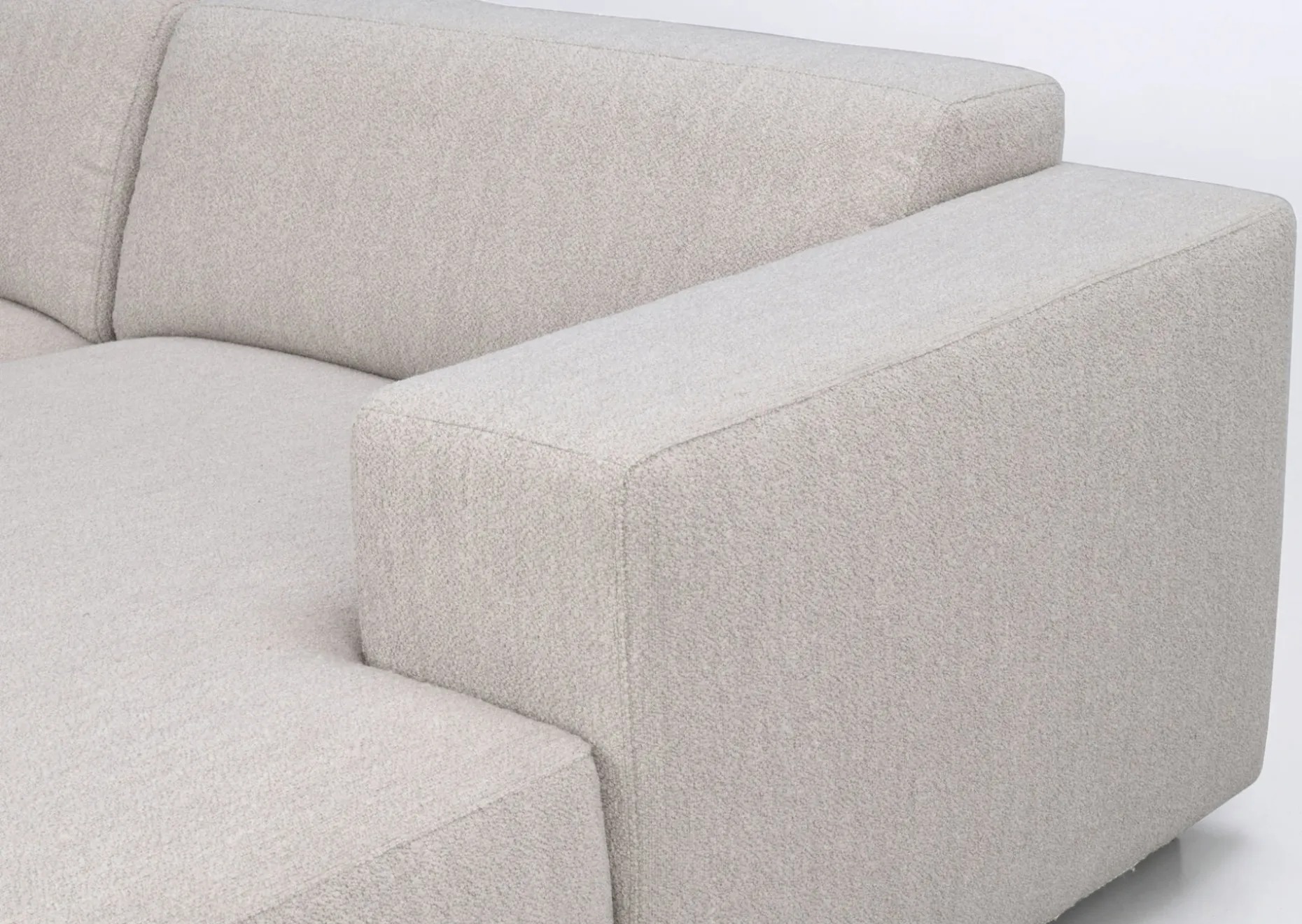 WILLARD 3-sits soffa med schäslong H ljusbeige tyg (k4)