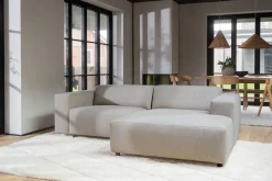 WILLARD 3-sits soffa med schäslong H ljusbeige tyg (k4)