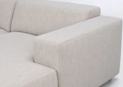 WILLARD 3-sits soffa med schäslong V ljusbeige tyg (k4)
