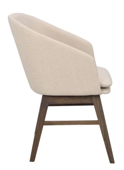 WINDHAM karmstol beige tyg/bruna ekben