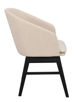 WINDHAM karmstol beige tyg/svarta ekben